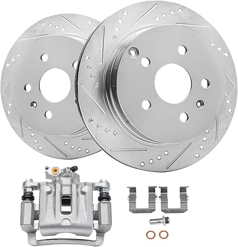 Miniatura 30 de Detroit Axle - Kit de freno trasero para Chevy Trailblazer EXT SSR Rainier GMC Envoy XUV Ascender Bravada 9-7X Frenos perforados y ranurados Rotor