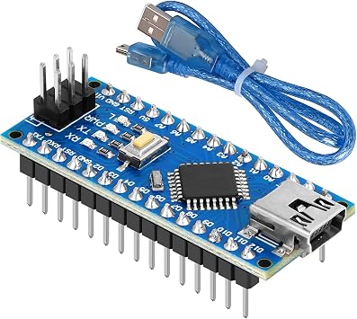 MakerFocus Pre-Soldered Nano V3.0 Board ATmega328P Microcontroller CH340 Chip 5V 16M with USB Cable Compatible with Arduino IDEMini USB B Port