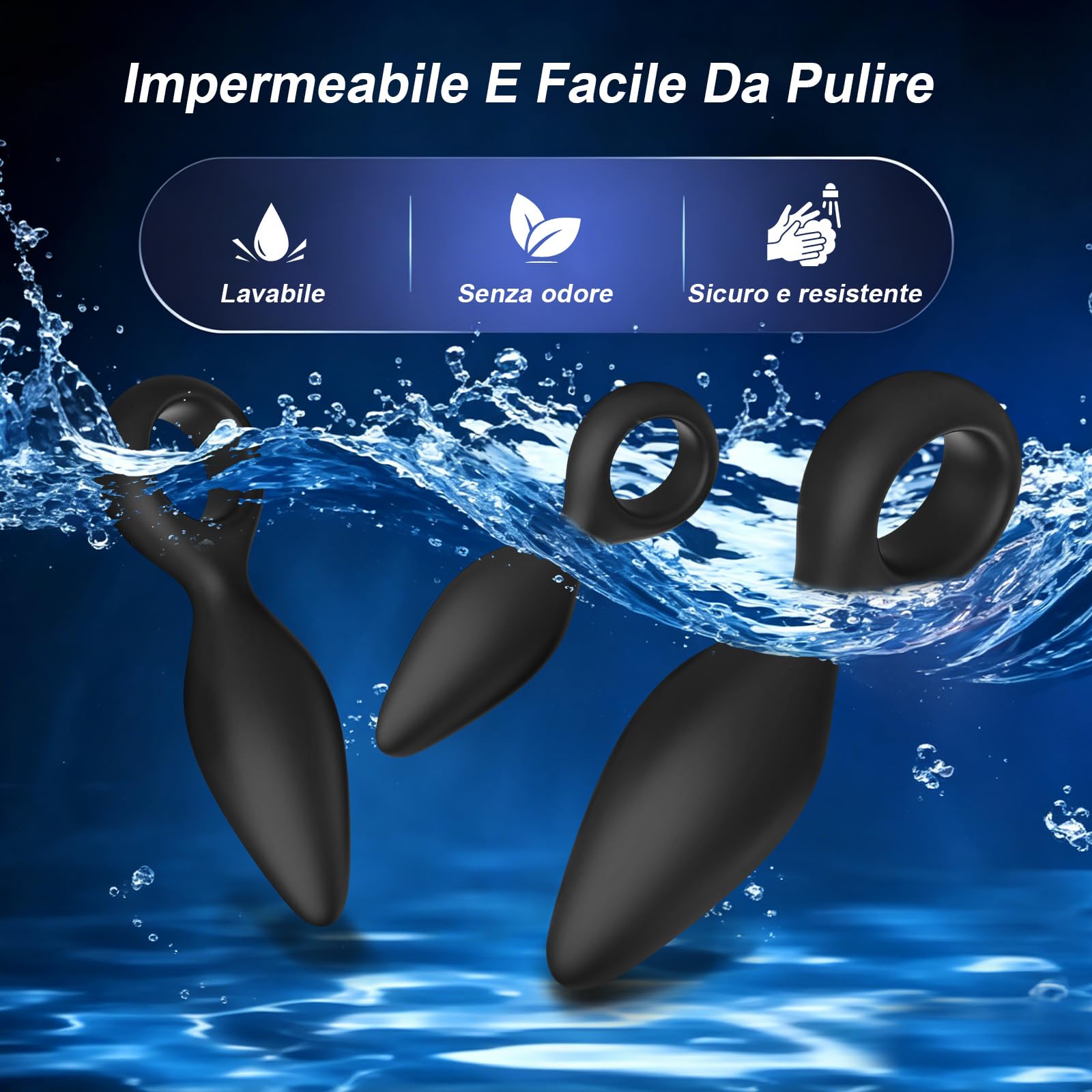 Plug Anale-Dilatatore Donna Uomo Sex Toys 3Pcs Dildo Anale Sexytoysys Coppia Plug Analesex Toy Kit Silicone Butt Plug Anali Dilatatore Ano per Uomo Toys Sessuali per Donna Uomini