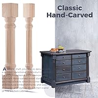 Vista 7 de Patas de Isla de Cocina de Madera de 35 1/2 pulgadas de Alto x 3 1/2 pulgadas de Ancho x 3 1/2 pulgadas de Profundidad, 2 Piezas Columnas