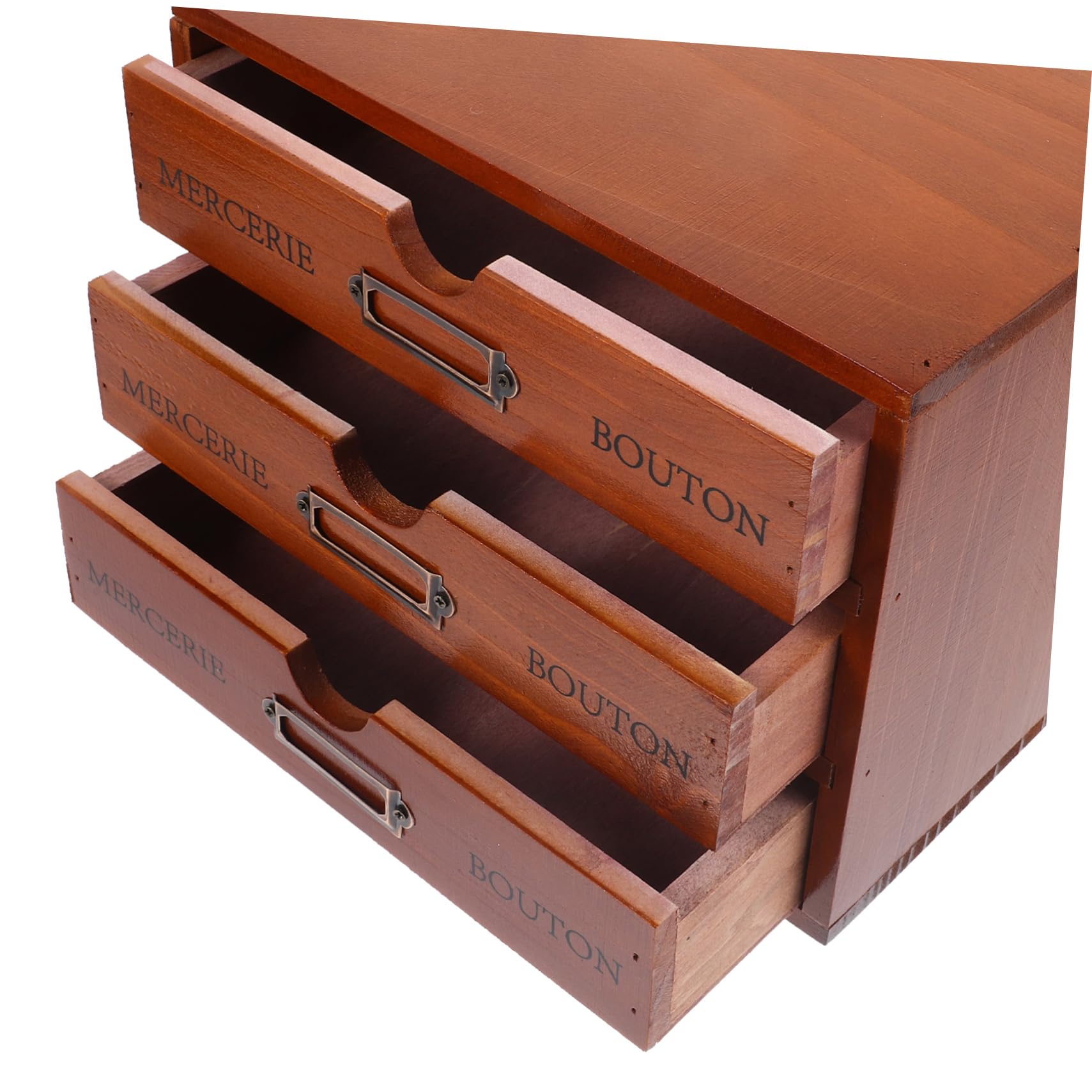 Garneck Organizzatore da Scrivania per Mantenere L'ordine in Legno Marrone 3 Cassetti Soluzione Compatta per Accessori, per Camere da Letto e Bagni