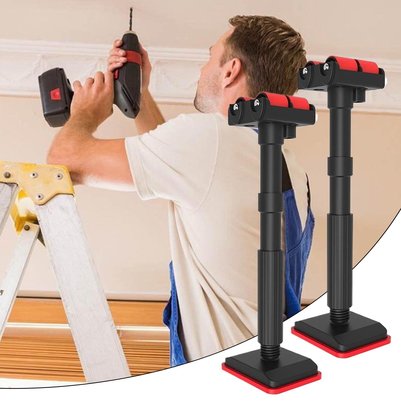 Support Télescopique De Levage 400kg - Pour Installation Meubles Et Carrelage - Hauteur Réglable 19-44cm - Nylon Renforcé