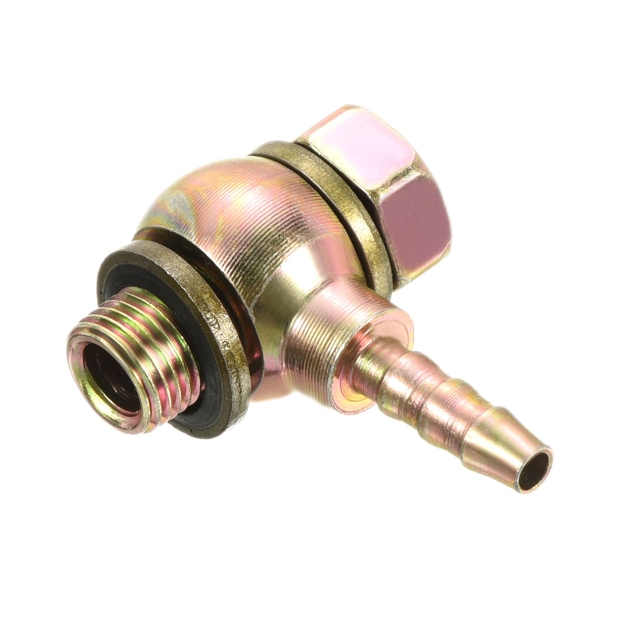 Raccord cannelé 5mm M10x1 coudé en acier au carbone pour tuyau de carburant et eau