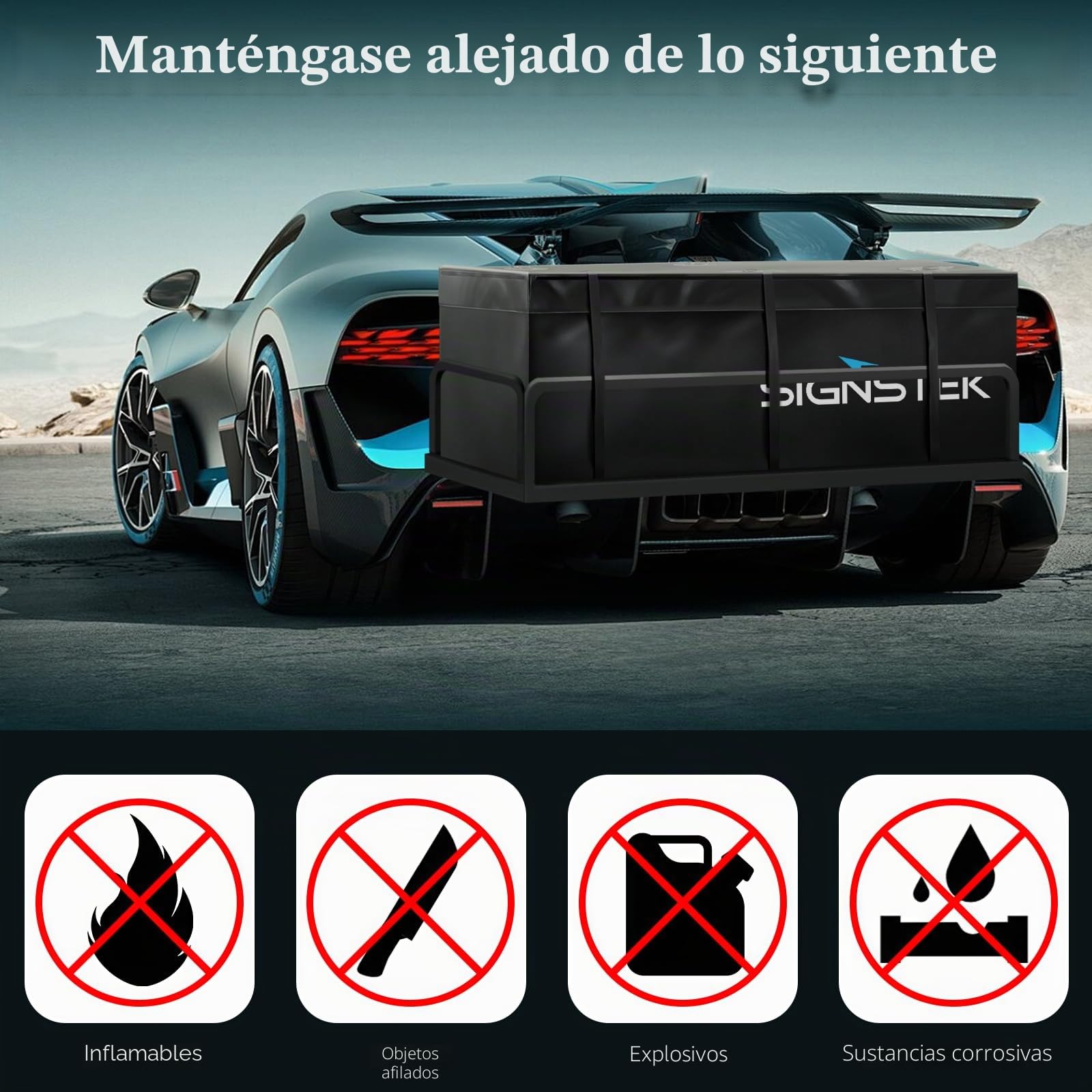 Signstek Caja trasera enganche remolque, bolsa equipaje extensible, impermeable, duradera suave, 417 L, 500 D PVC, para familia, al aire libre, escapada fin de semana