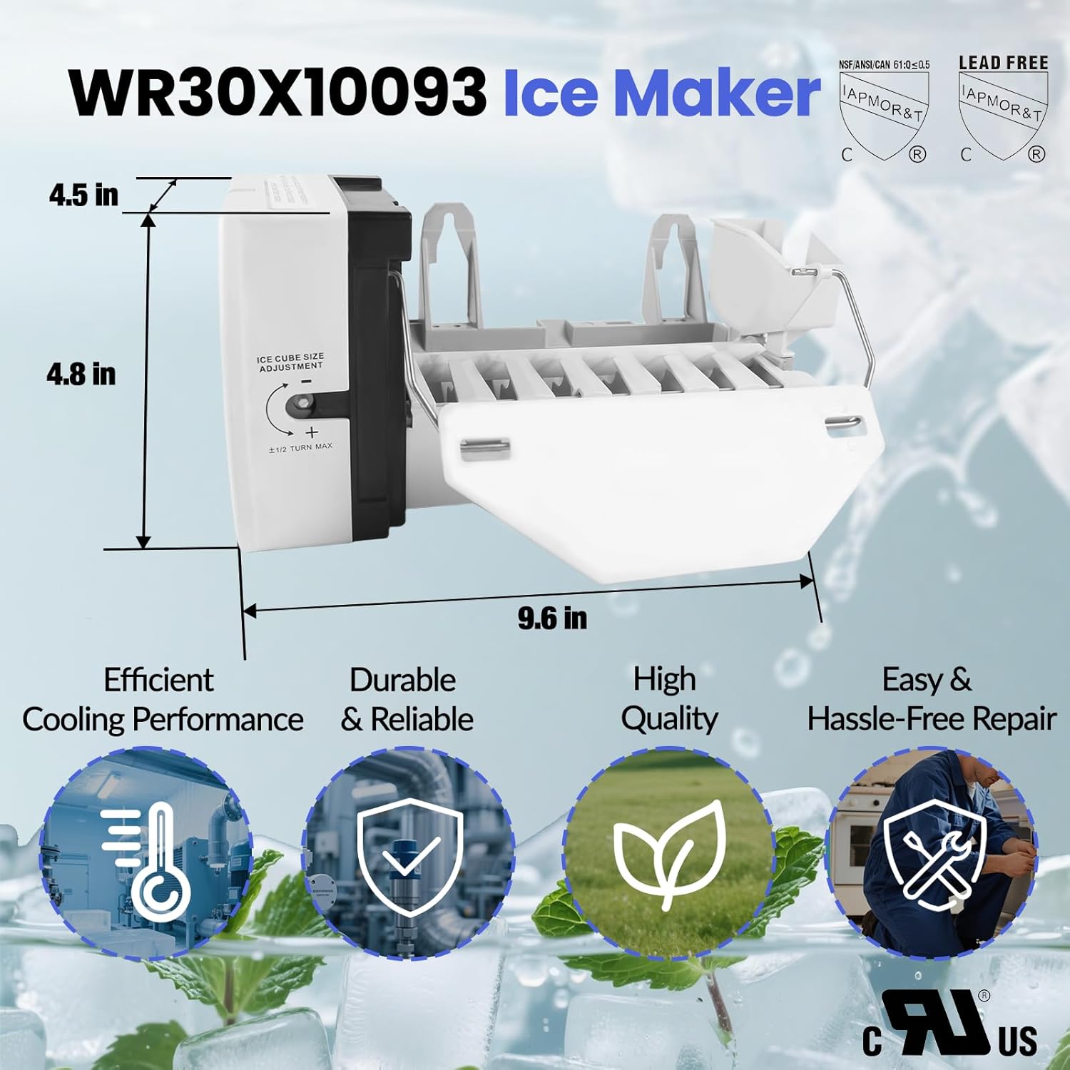 WR30X10093 WR30X10061 Ice Maker Kit Replacement for GE/Hotpoint Refrigerators - Replaces AP4345120, PS1993870