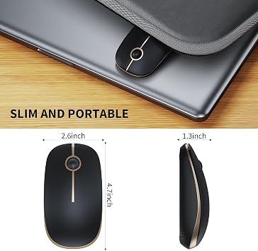 VssoPlor Wireless Mouse, 2.4G Slim Portable Computer Mice with Nano Receiver for Notebook, PC, Laptop, Computer