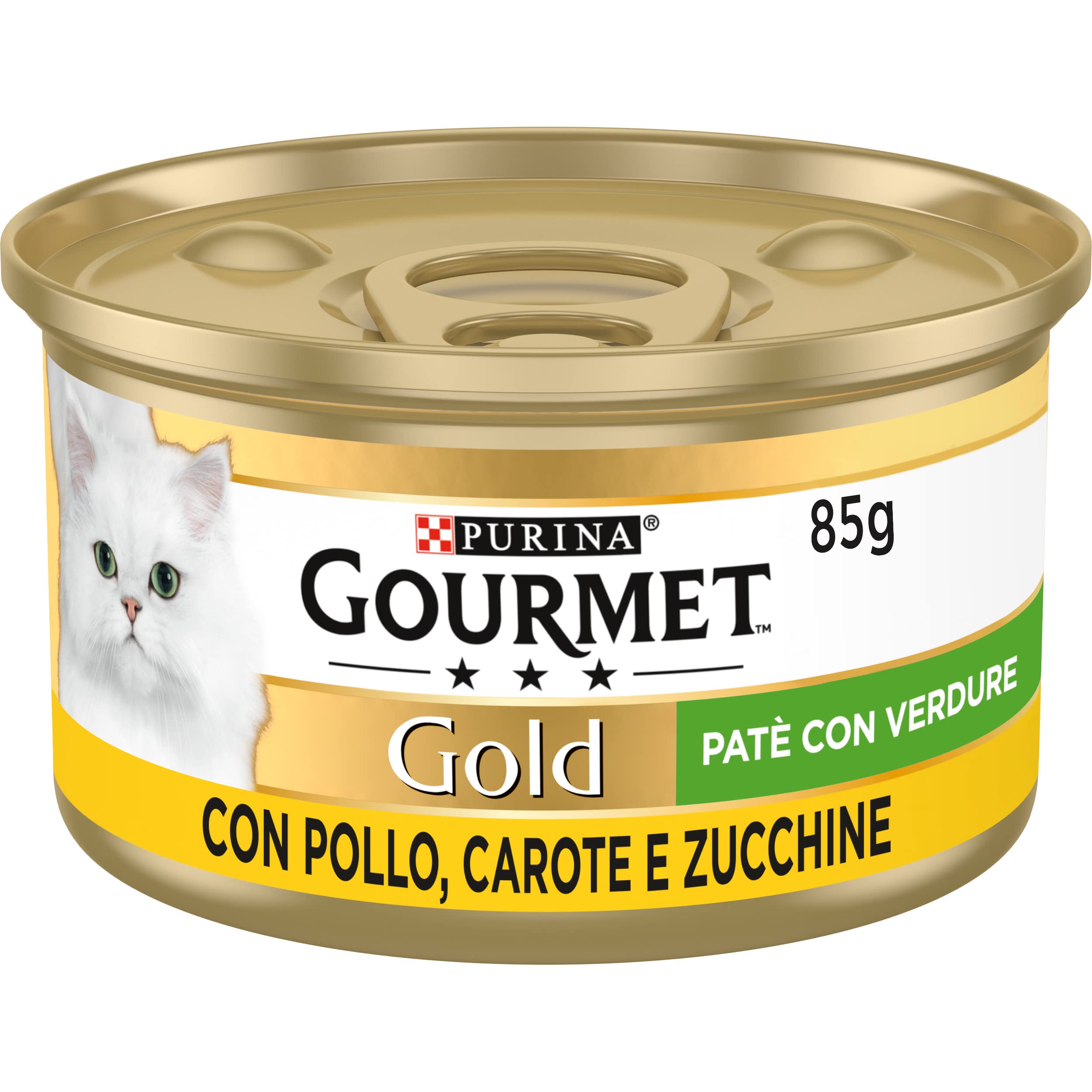 GOURMET GOLD Cibo umido per gatti adulti Patè con Verdure, Pollo, Carote e Zucchine, 24 lattine da 85g