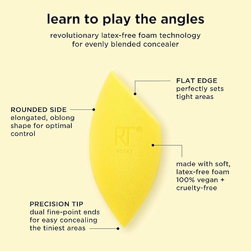 Miniatura 4 de Real Techniques Miracle Concealer Sponge, esponja de mezcla de maquillaje para corrector líquido y crema, forma alargada para una aplicación precisa