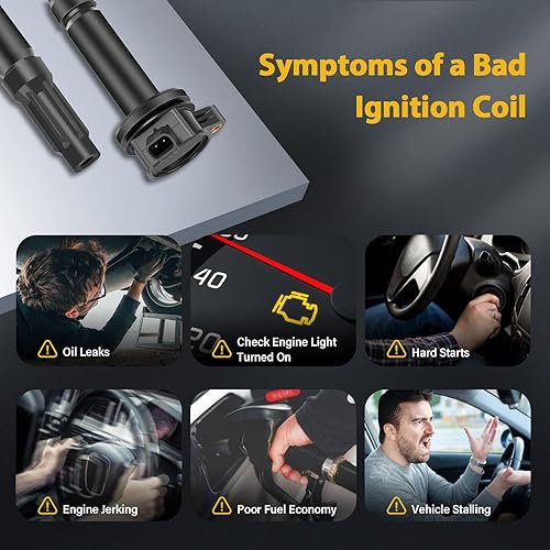 Vista 111 de OCPTY Juego de 4 bobinas de encendido compatibles con OE: UF604 C1685 apto para Mazda 3 para Mazda 5 2008-2015