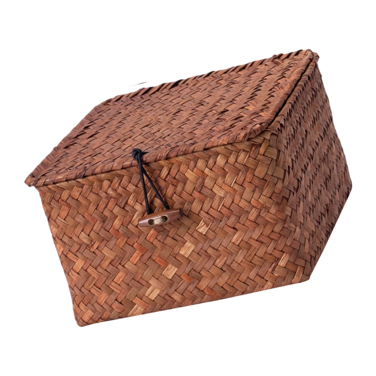 Woven Basket with Removable Top Candy Holder Sustainable Wicker Organiser for Snacks Household Accessory Rattan Basket for Small Items