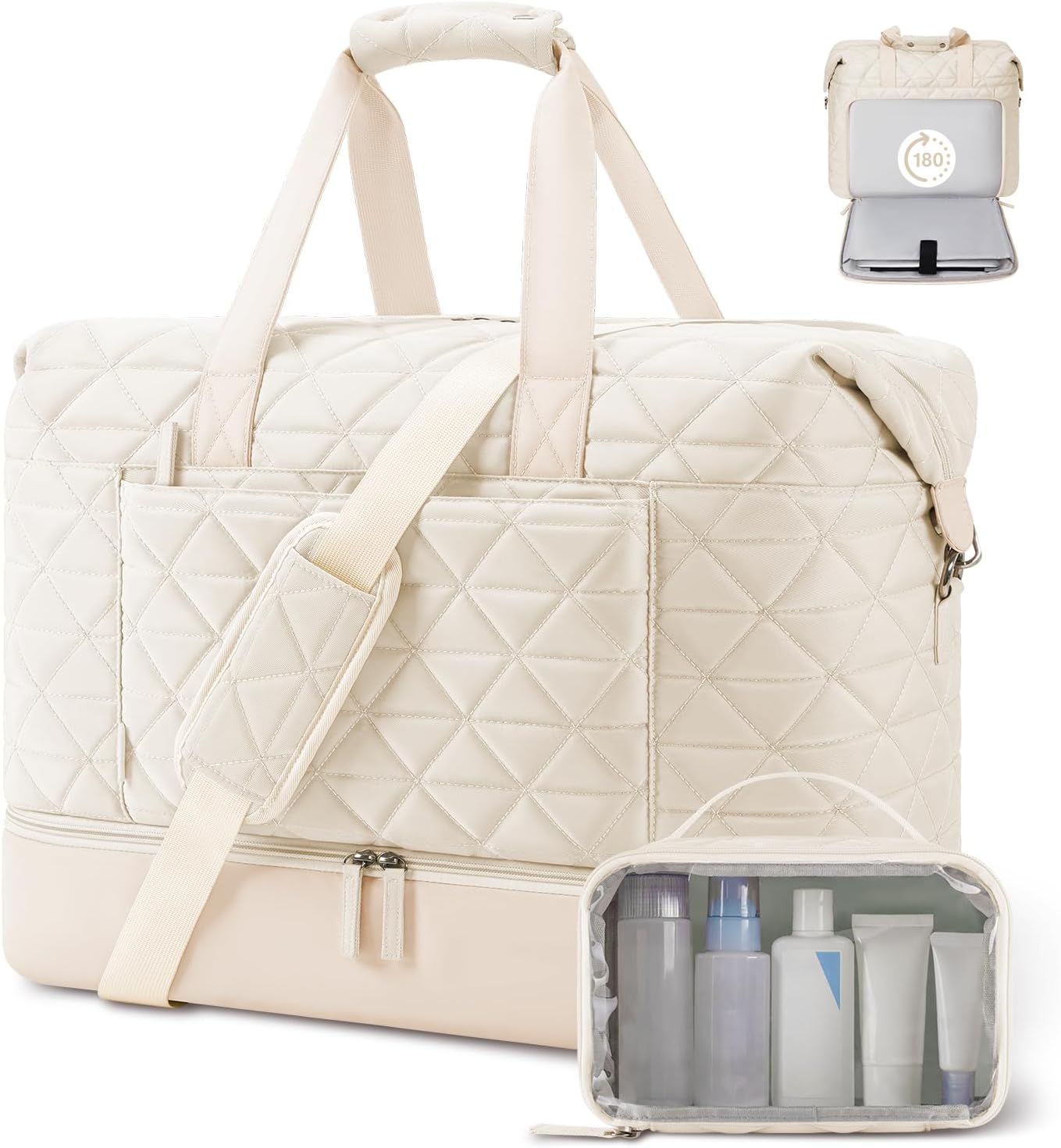 ETRONIK 30L Women's Travel Duffle Bag with 17-inch Laptop Compartment, Shoe Pocket & Toiletry Bag