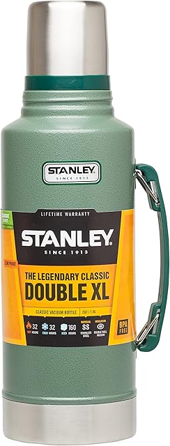 Stanley Classic Legendary Bottle 1.9L / 2.0QT Hammertone Green - Stainless Steel Thermos Flask - BPA-free - Keeps 32 Hours Hot or Cold - Dishwasher Safe - Leak-proof Lid Serves As A Cup