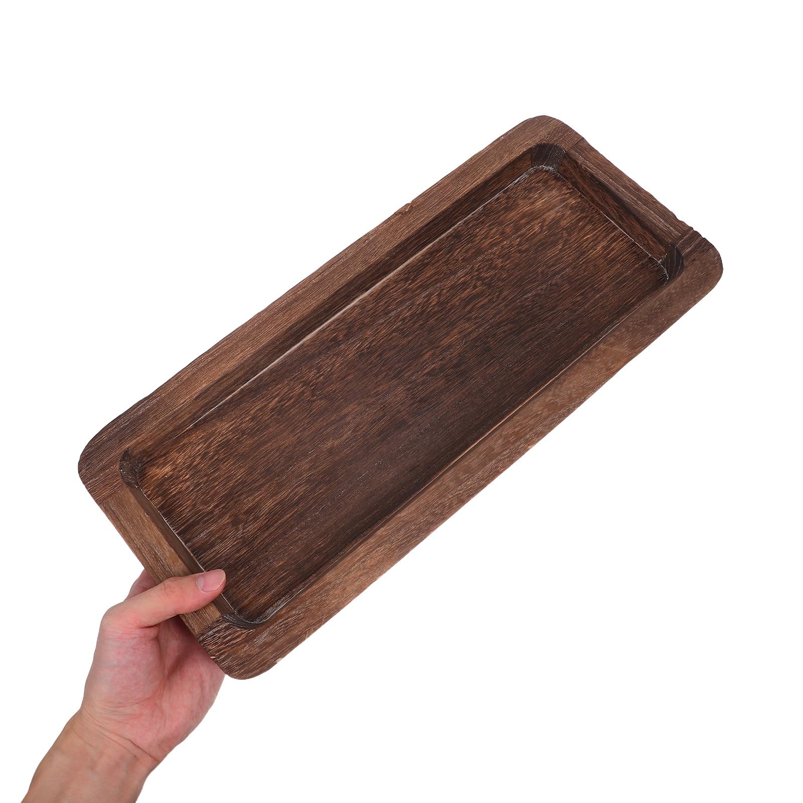Bandeja Decorativa de Granja de Madera, Plato Estrecho para Servir Café y Aperitivos, Fácil de Limpiar, Estilo Rústico para Salón y Comedor