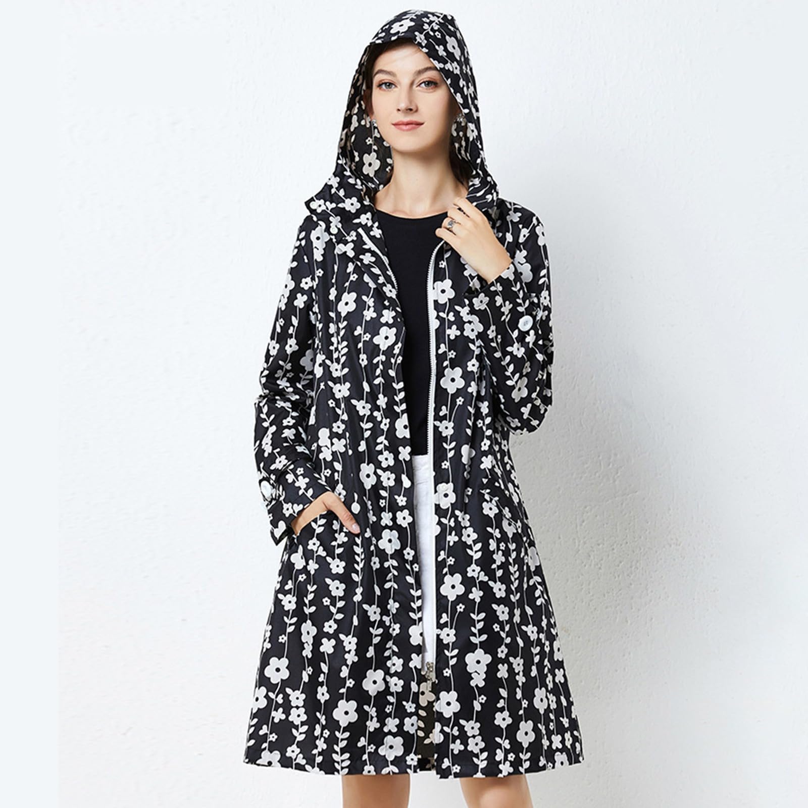 Generisch Regenmantel Regencape Leichte Wasserdichte Kleidung Für Erwachsene Und Damen, Windjacke, Regenmantel, Winddicht, Wandern Regenponcho Wandern