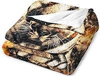 Vista 3 de Tiger with Fire Flannel Fleece Throw Blanket Soft Warm Lightweight Fuzzy Plush Blankets for Bed Couch Sofa 60"x80