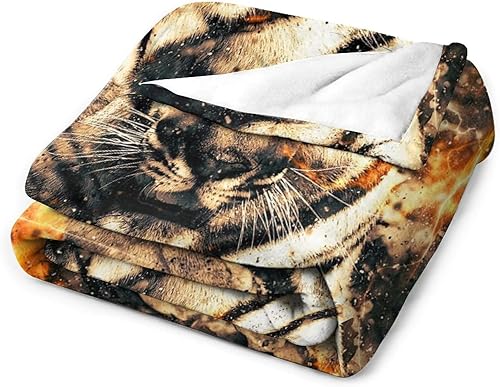 Miniatura 3 de Tiger with Fire Flannel Fleece Throw Blanket Soft Warm Lightweight Fuzzy Plush Blankets for Bed Couch Sofa 60x80