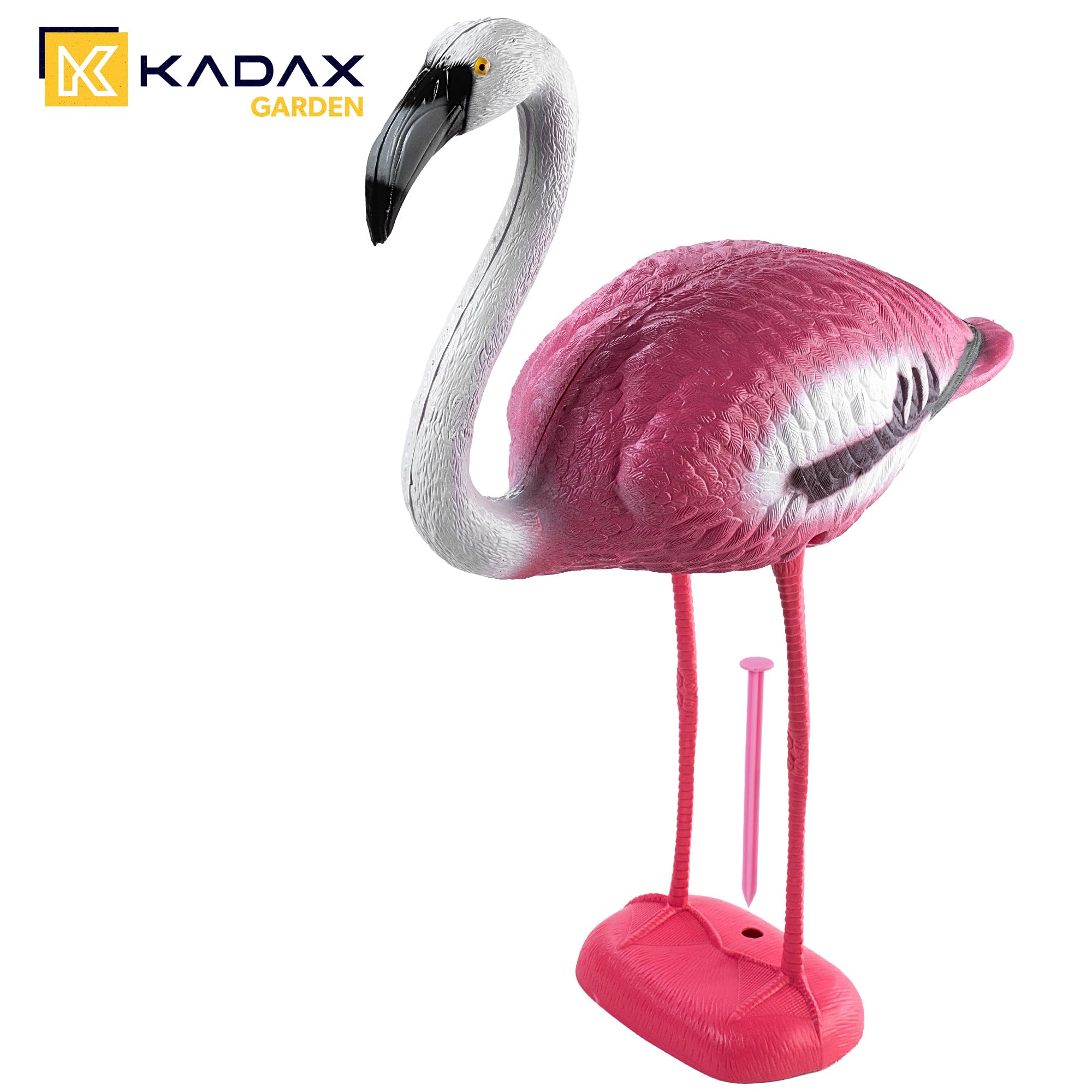 KADAX Figura da giardino fenicottero, 80 cm, decorazione da giardino in plastica, statuetta da giardino esotica, statuetta da laghetto rosa, decorazione da giardino per laghetto (80 cm)