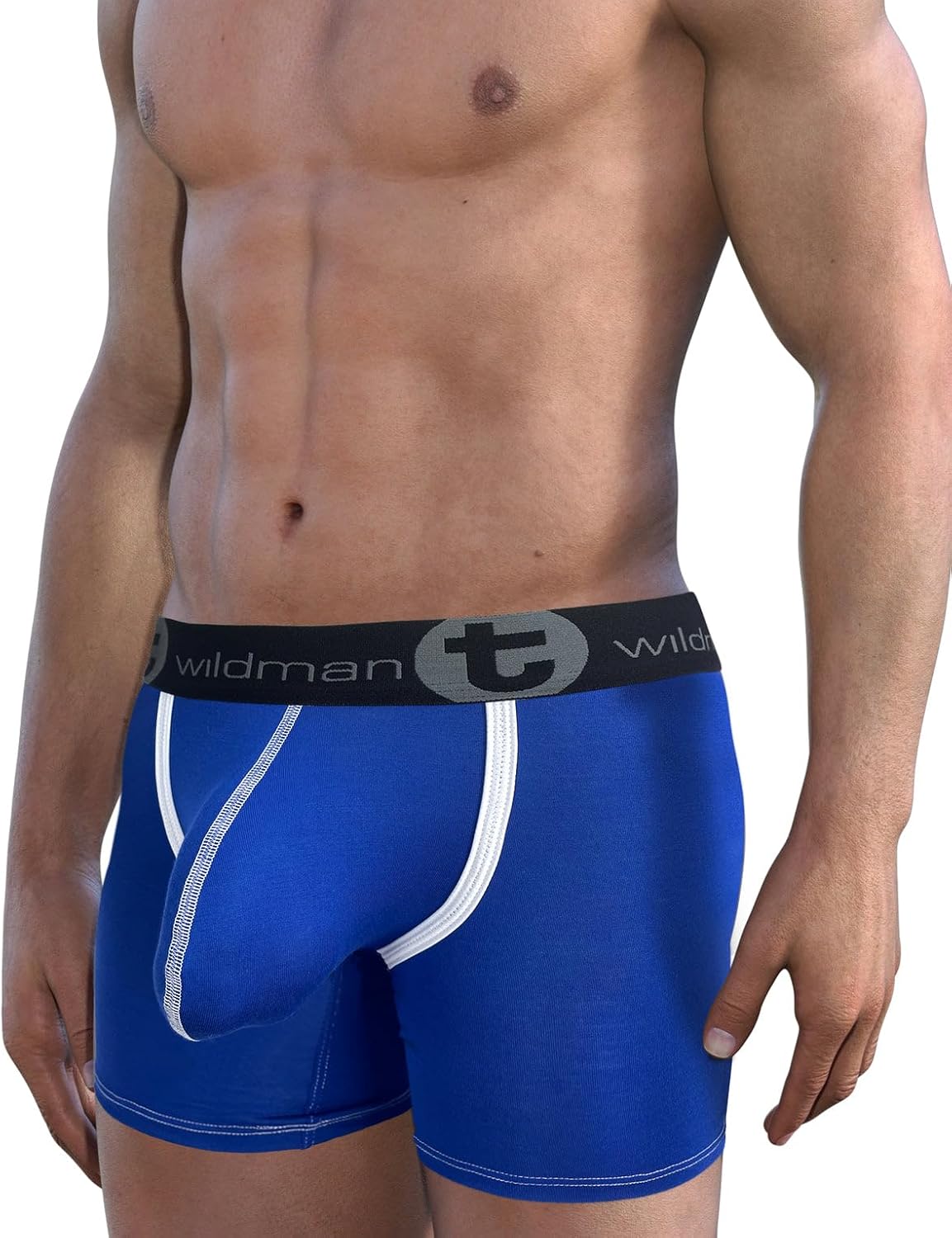 Wildmant Modal Big Boy Pouch 5" Inseam Boxer Brief Royal Blue