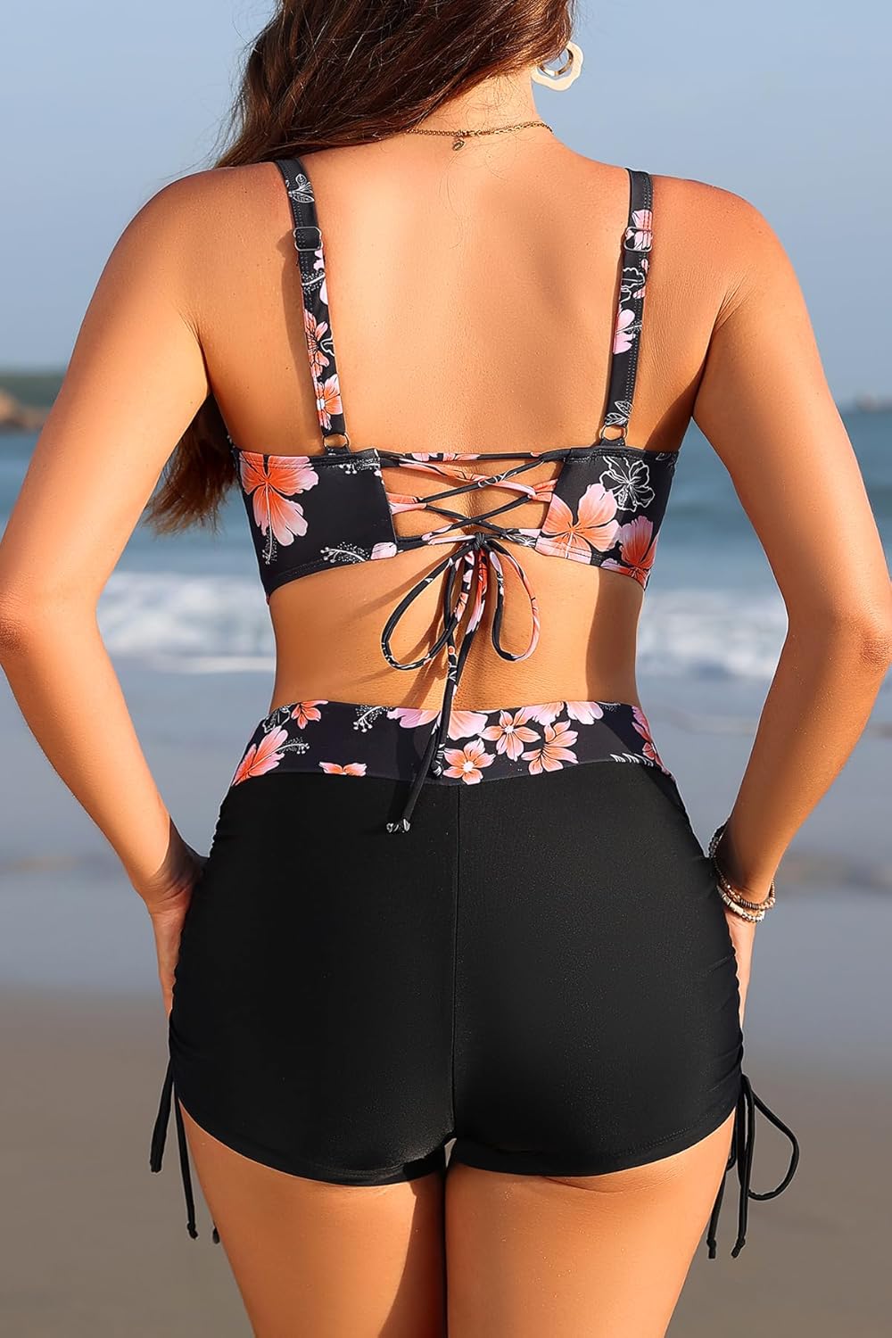 Aqua Eve Bikini with Shorts for Women - Two Piece Swimsuit with Boyshorts 2PC High Waisted Bathing Suits Swimwear - Image 2