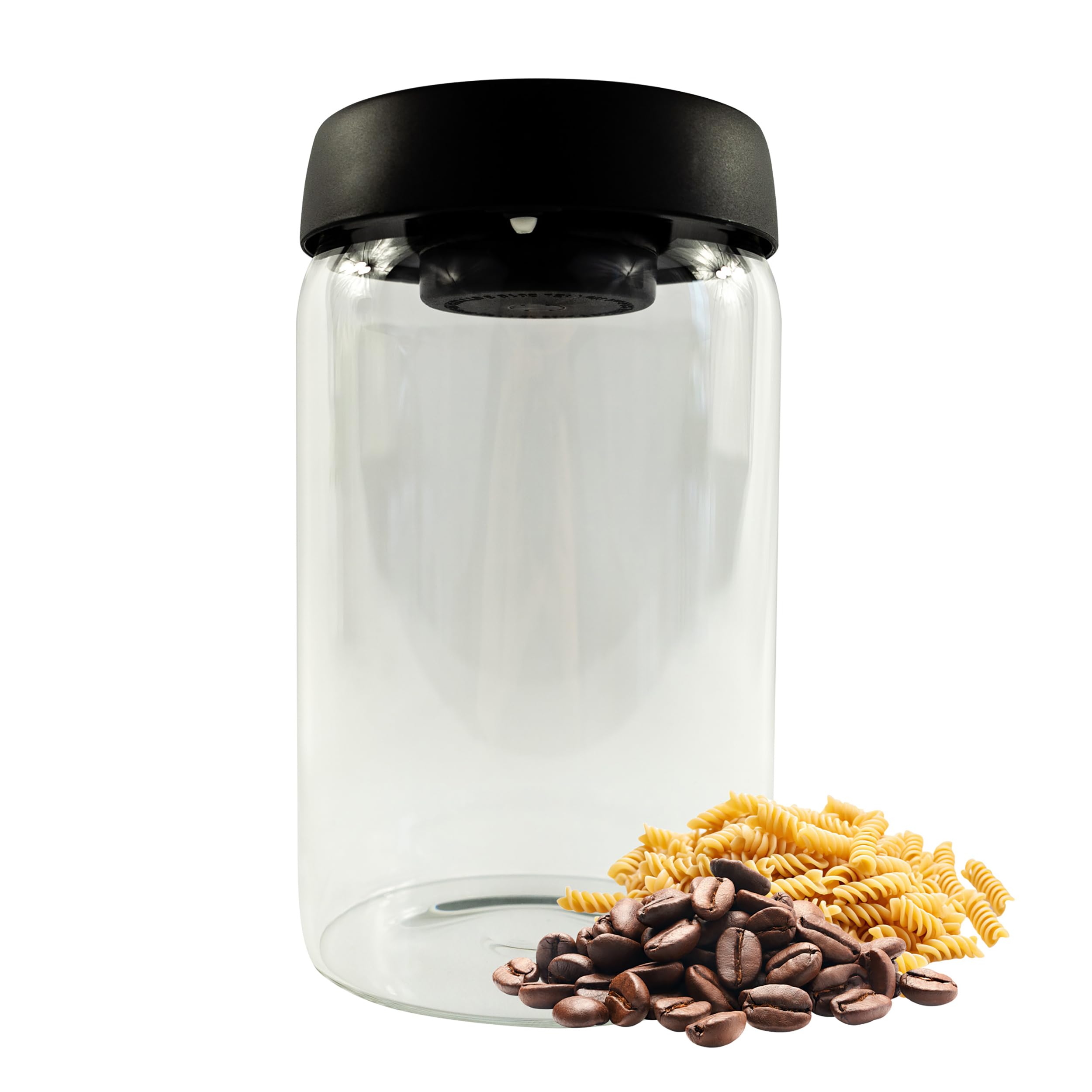 Iconique Glass Vacuum Storage Jar | Smell Proof Container & Airtight Jar | BPA-Free, Leak-Proof Airtight-Seal for Kitchen & Pantry | Smell Proof Jar Ideal for Coffee, Pasta & Baking | 1200ml