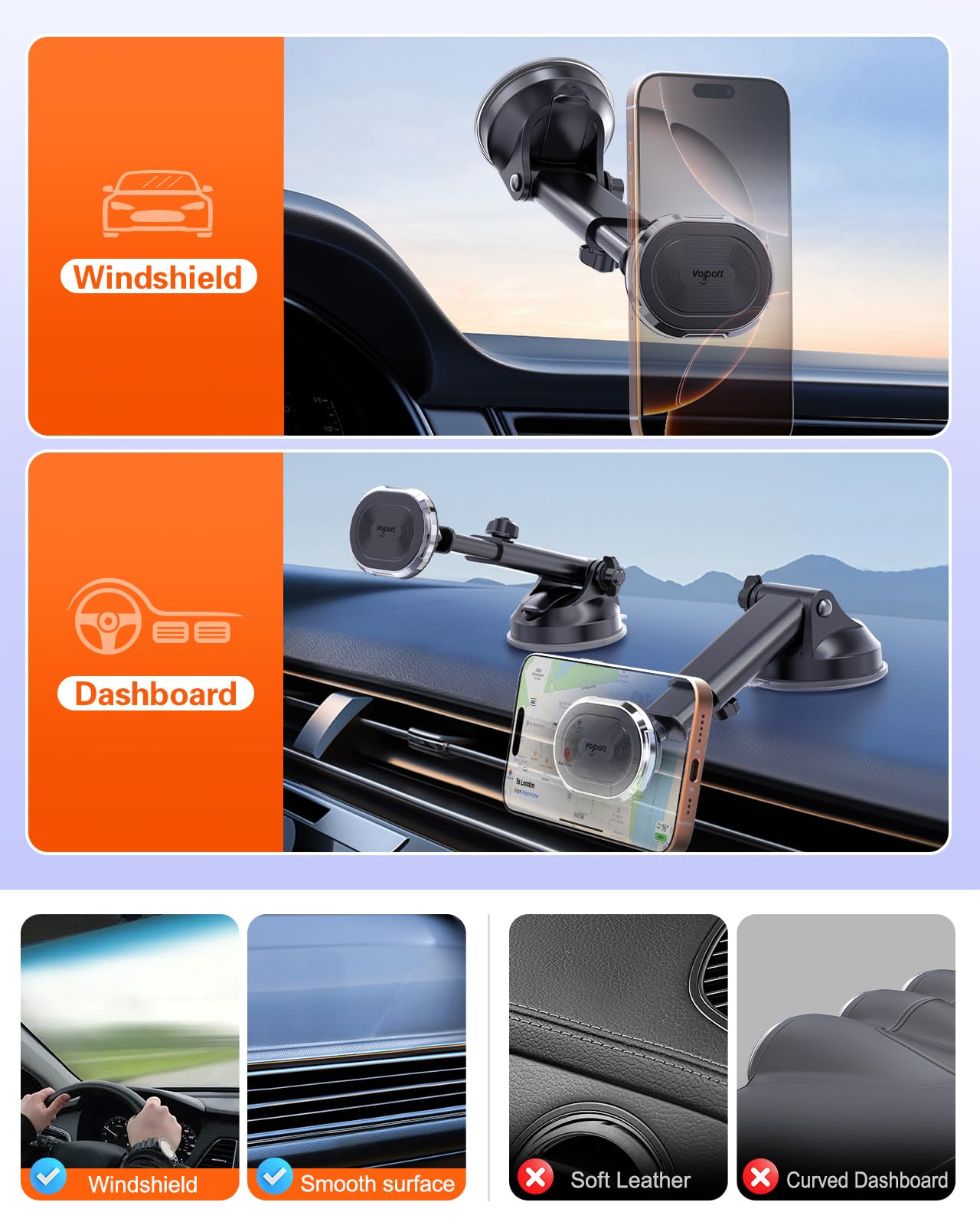 volport Supporto magnetico per auto