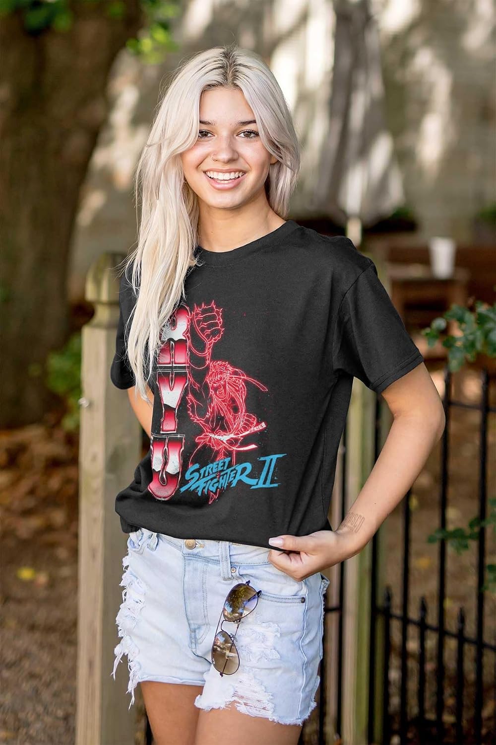 Street Fighter II Neon Video Game Character Graphic T Shirt Men or Women