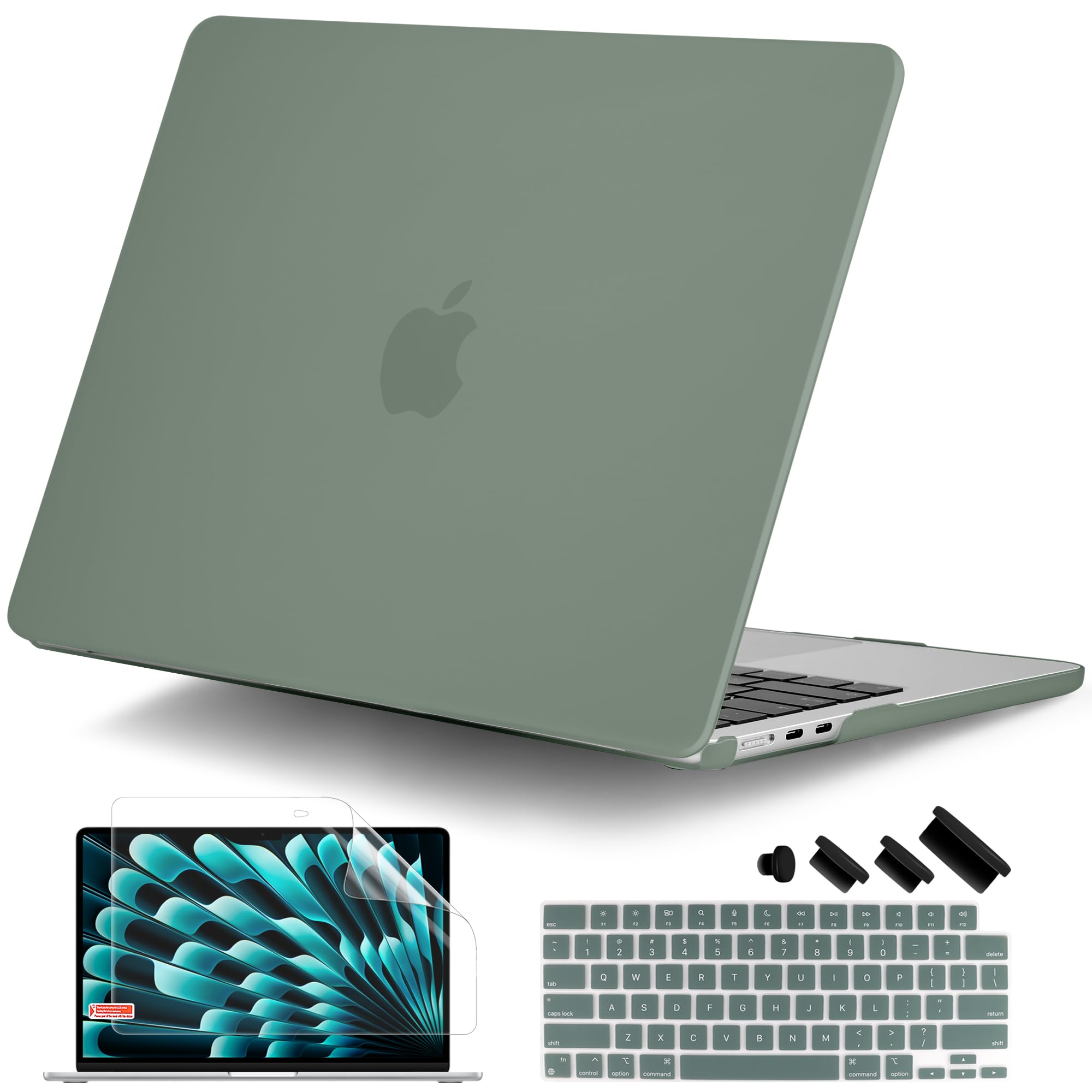 DONGKE for MacBook Air 15 Inch Case M5 M4 M3 M2 (2026-2023) A3448 A3241 A3114 A2941, Protective Hard Shell Cover Compatible with Touch ID & Liquid