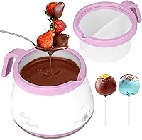 Vista 7 de Olla de fusión de caramelo y chocolate con 2 ollas, olla de fondue eléctrica mini, derrite caramelo y chocolate en un par de minutos, ideal para pop