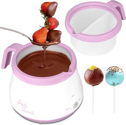 Miniatura 7 de Party Desserts Olla para derretir dulces y chocolate con 2 ollas, derrite chocolate caramelo en un par de minutos, ideal para pasteles, galletas,