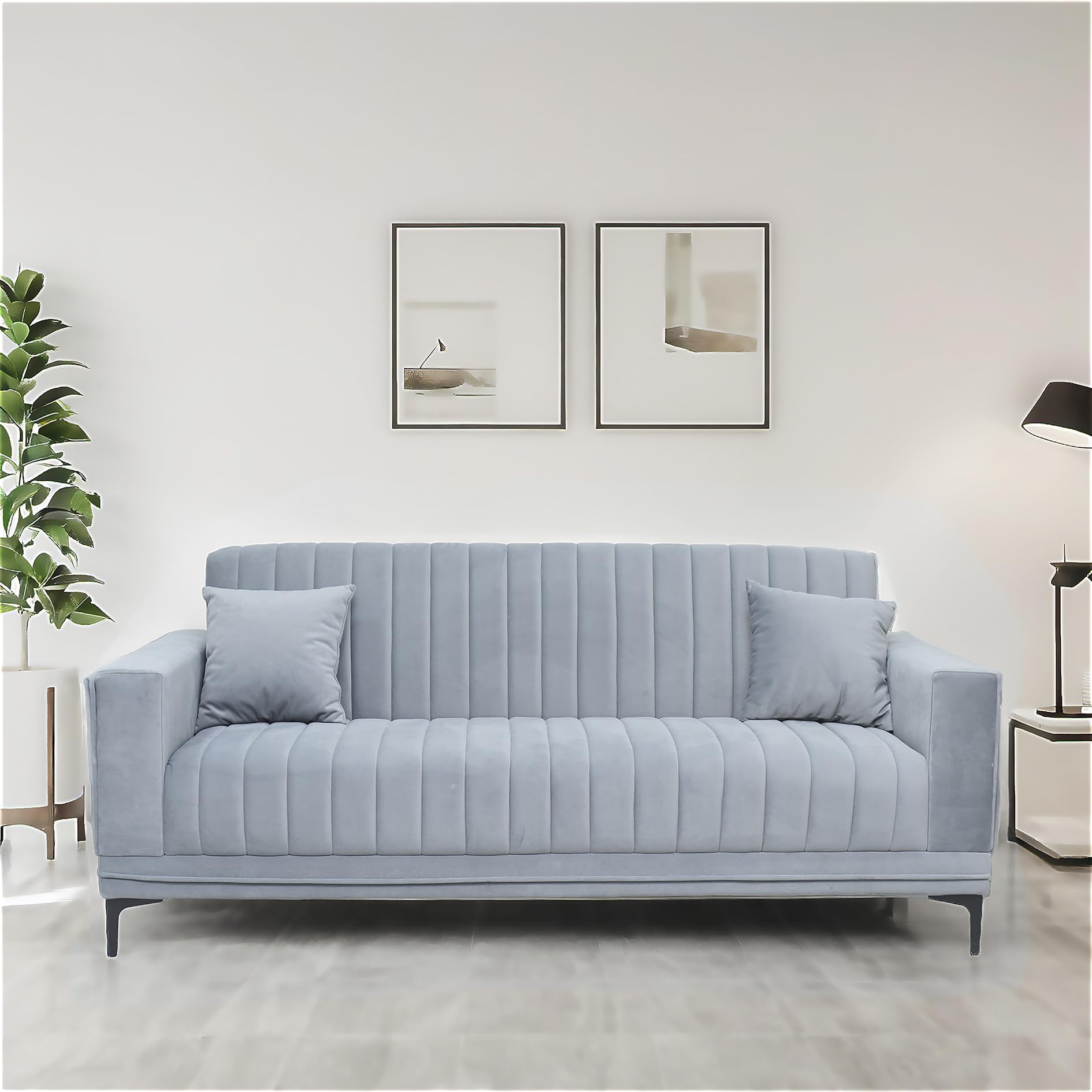 WENBO HOME Sofa Bed, Couch Bed, Sleeper Sofa, Futon Folding Sofa Bed, Modern Design 3 Seat Sofas, Cozy Sofa Turns Bed, Sofa Chair, 2 in 1 Velvet fabric Couch Bed for Living Room (2.1m）