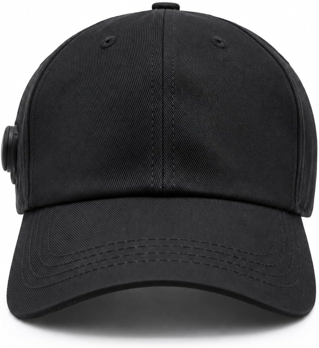 Black Cap for Men Women, Adjustable Snapback Hat for Adults for Daily Wear
