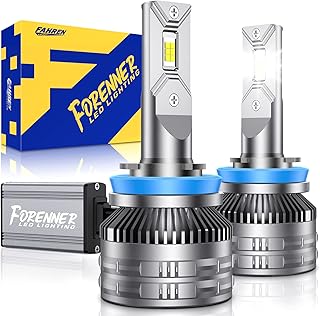 Fahren Forenner 2023 Advanced H11/H9/H8 LED Headlight Bulbs, 28000LM 800% Brightest Halogen Replacement Conversion Kit, 6500K Cool White High Performance H11 LED Bulb, Plug and Play, Pack of 2