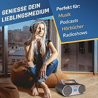 KLIM Boombox B4 Hordozható CD Lejátszó AM/FM Rádióval, Bluetooth, USB, MP3 Funkcióval, Újratölthető Akkumulátorral, Távirányítóval és Digitá 4