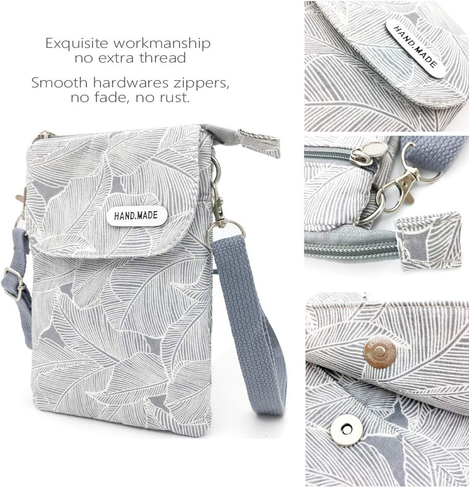 Roomy Cell Phone Purse Wallet Canvas Small Crossbody Purse Bags with Shoulder Strap For Women teen girlsl | Roomy, Canvas, Small, Bags, Shoulder Strap - Image 6