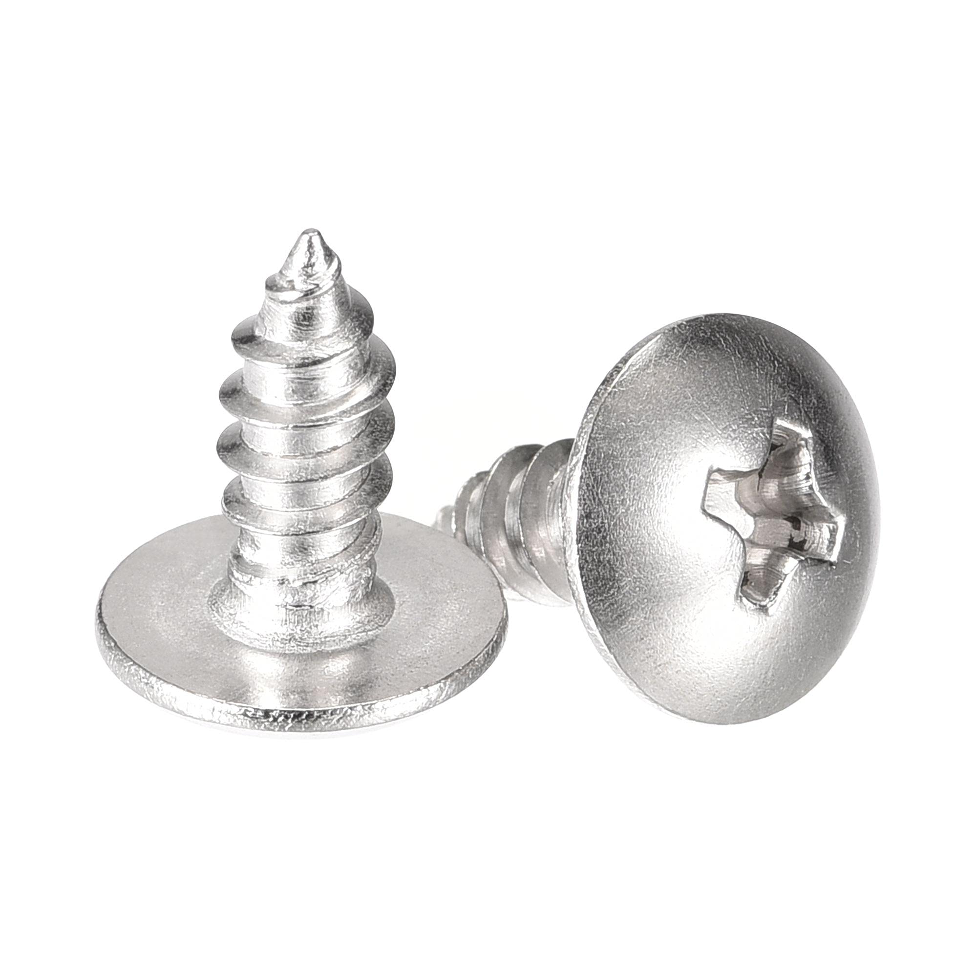 sourcing map Phillips Head Self Tapping Screws, #8 x 3/8" 304 Stainless Steel Wood Sheet Metal Screw 50pcs