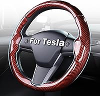 Vista 10 de Cubierta de volante para Tesla Model 3 (2017-2023) / Model Y (2020-2024), antideslizante, agarre cómodo, transpirable, personalizada para accesorios