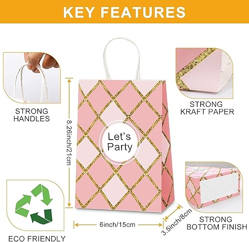 Miniatura 3 de JMANNI Bolsas de fiesta, 14 bolsas de regalo para regalos, bolsas de papel reutilizables con asas, pequeña bolsa de regalo para 7 bolsas de colores