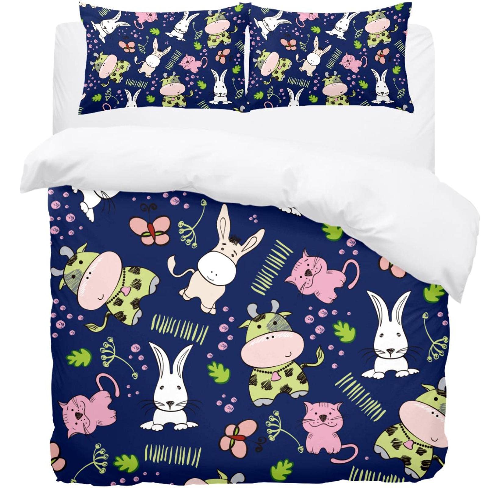 Parure de lit thermique contre le froid avec housse de couette vache