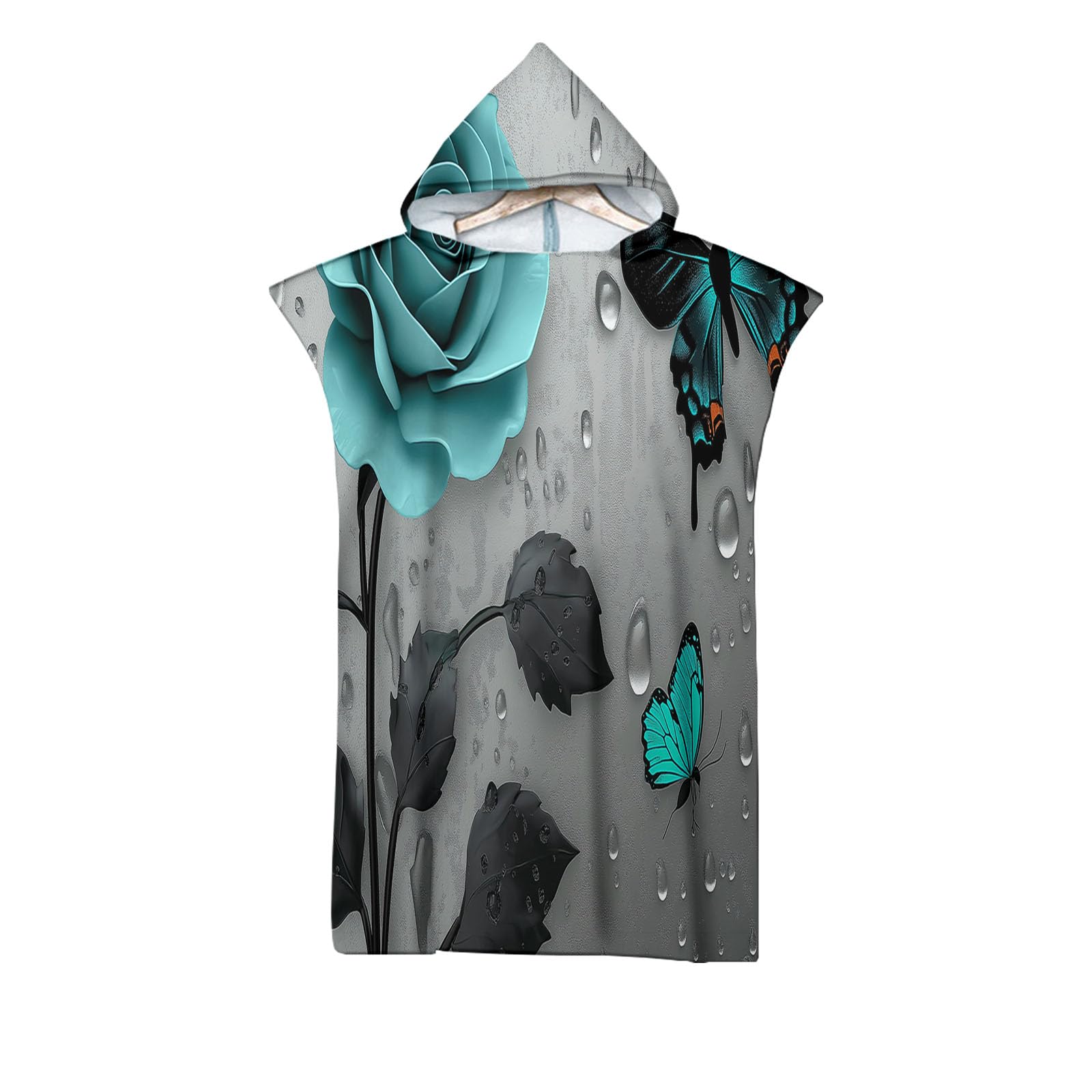 Peignoir à langer en microfibre imprimé papillon bleu pour adulte