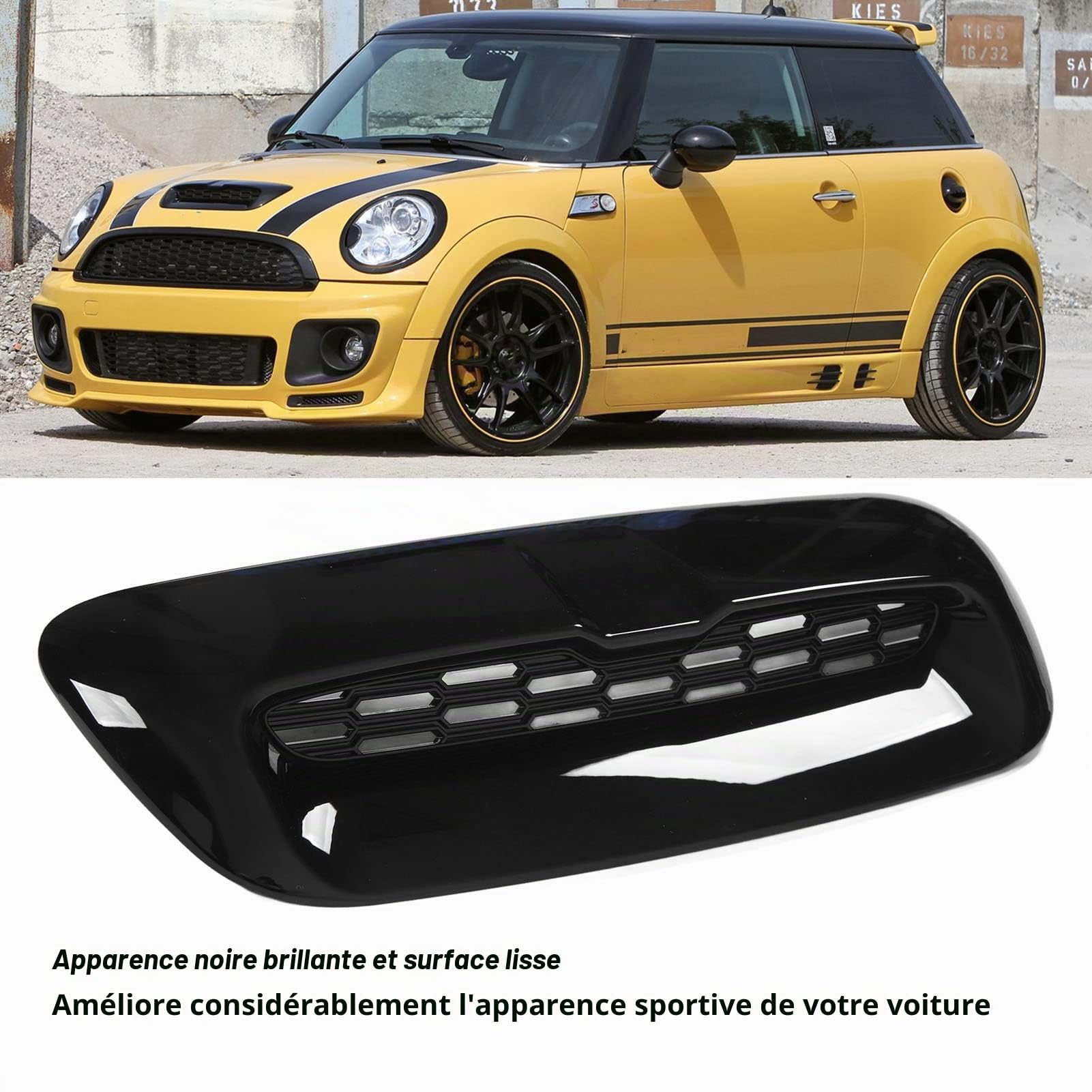 Garniture D'évent de Capot de Moteur Avant de 2 Pièces, Remplacement de Couverture de Sortie D'air de Capot de Capot de Moteur pour Cooper S R56 R55 R57 R58 R59