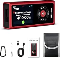 WELLRAY Dual Laser Distance Meter 400ft Rechargeable ±1/16" Accuracy with Bubble Level, 7 Modes for DIY Home Construction