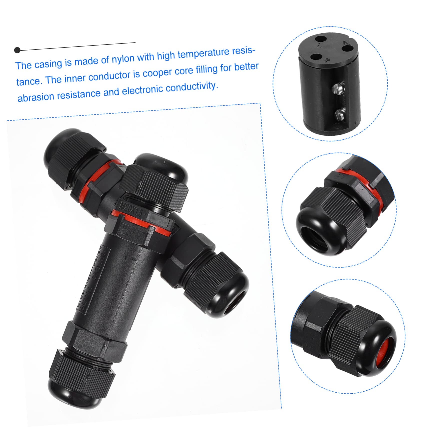 DOITOOL 2 Set 3 Pin Connettore Luce Led Ip68 Connettore Elettrico Adattatore Filo Per Luci Da Giardino 4 Pezzi * 2