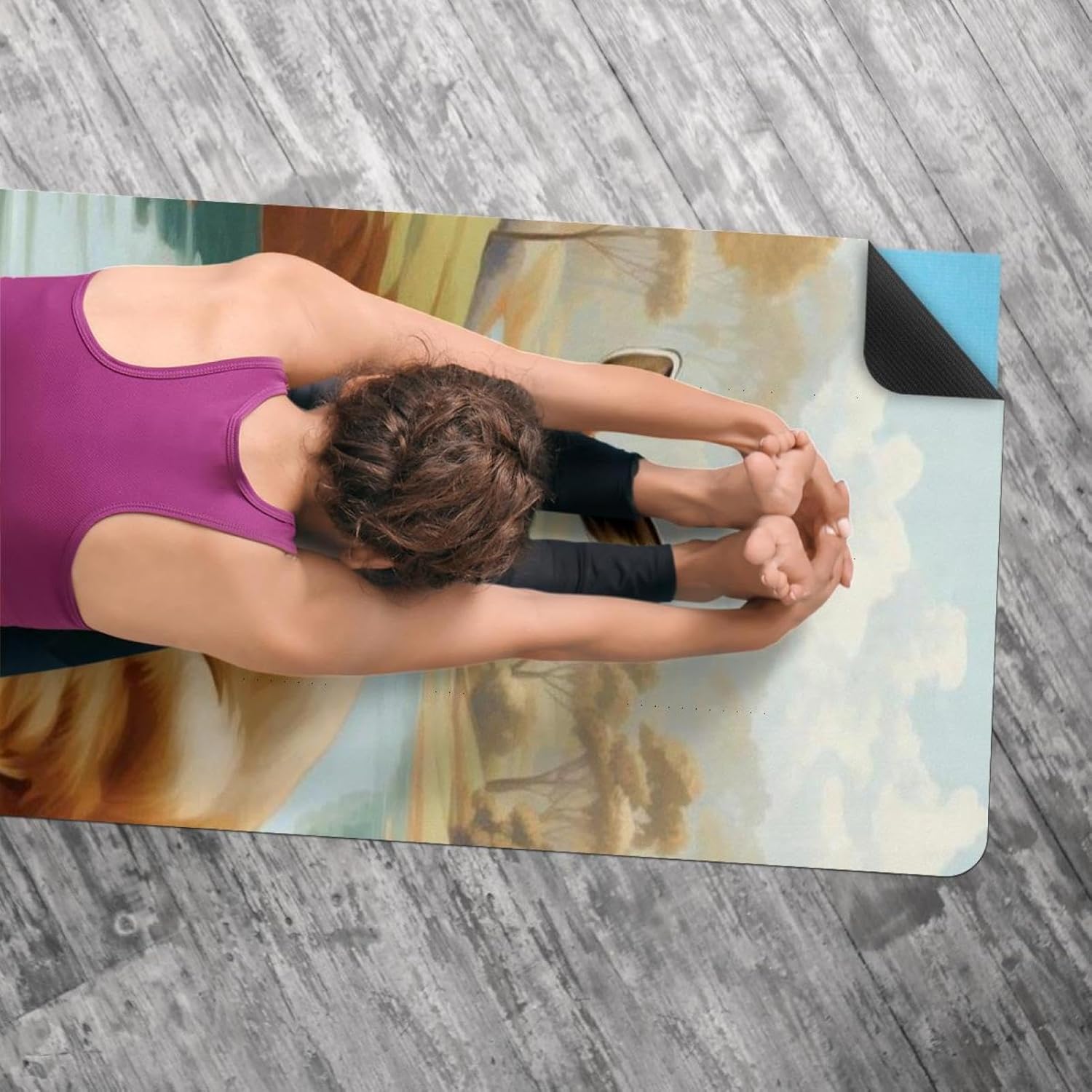 Yoga Towel, Kangaroo Pattern Non Slip Sweat Absorbent Hot Yoga Mat Towel for Hot Yoga, Pilates and Fitness - 72.8" x 26.8"