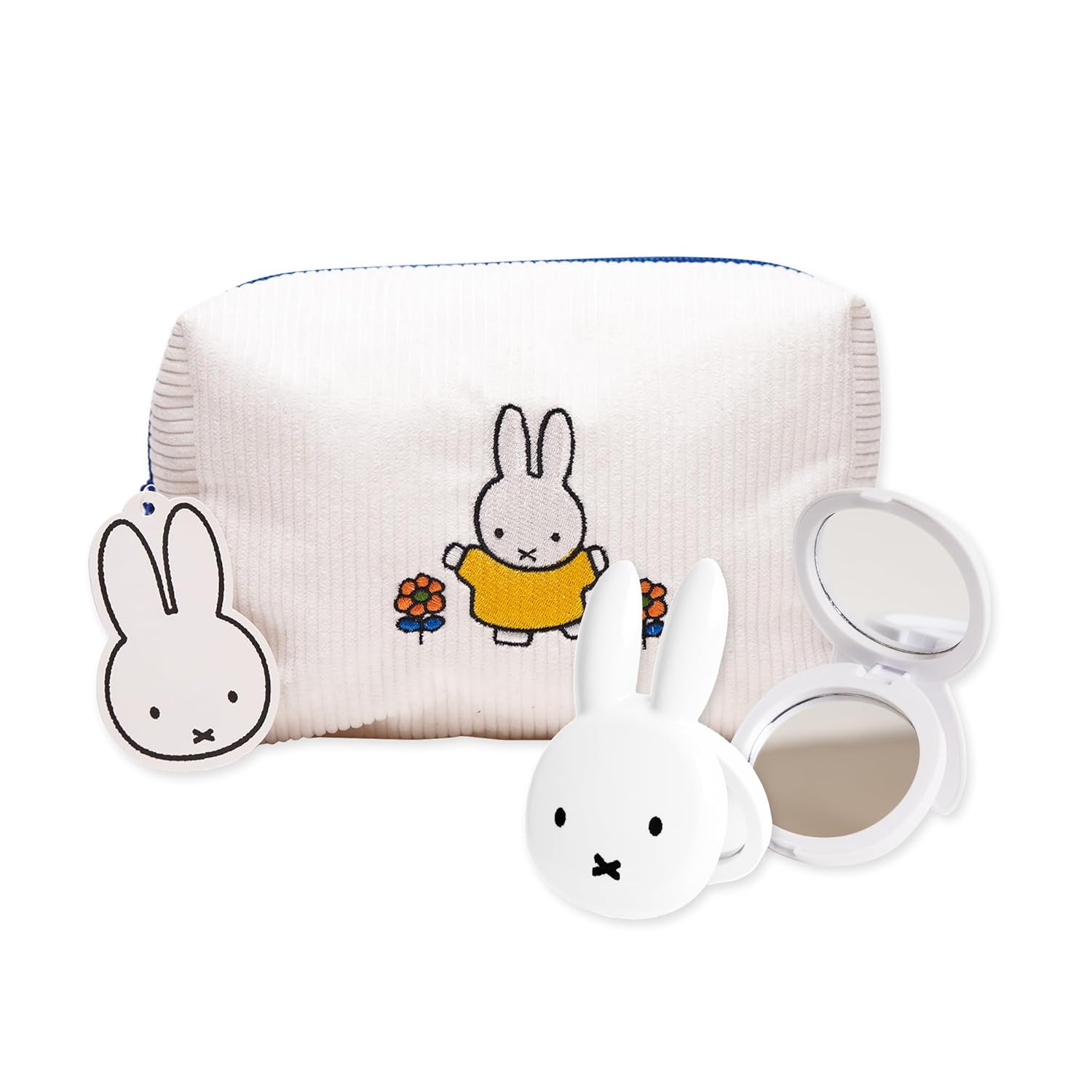 The Cr me Shop Miffy Travel Beauty Set - Compact Mirror Makeup Bag Bundle 2X Magnification Mirror with