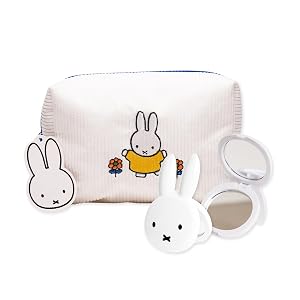 The Cr me Shop Miffy Travel Beauty Set - Compact Mirror Makeup Bag Bundle 2X Magnification Mirror with