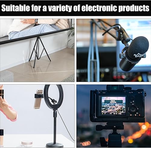 Miniatura 7 de Adaptador de soporte de micrófono, adaptador de soporte de cámara de aleación de aluminio negro, adaptador de tornillo de micrófono, adaptador de