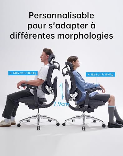 SIHOO Doro C300 V2 Ergonomic Office Chair, Mesh Desk Chair with 8D Armrests & Rotating Lumbar Support, Breathable Computer Chair with 3D Headrest, Seat Depth Adjustment & Tilt for Home Office - 4