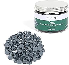 Rubber caps for 20mm vials (100 units), self-healing injection ports for mushrooms, glass vials and culture jars, can be steam sterilized and reused