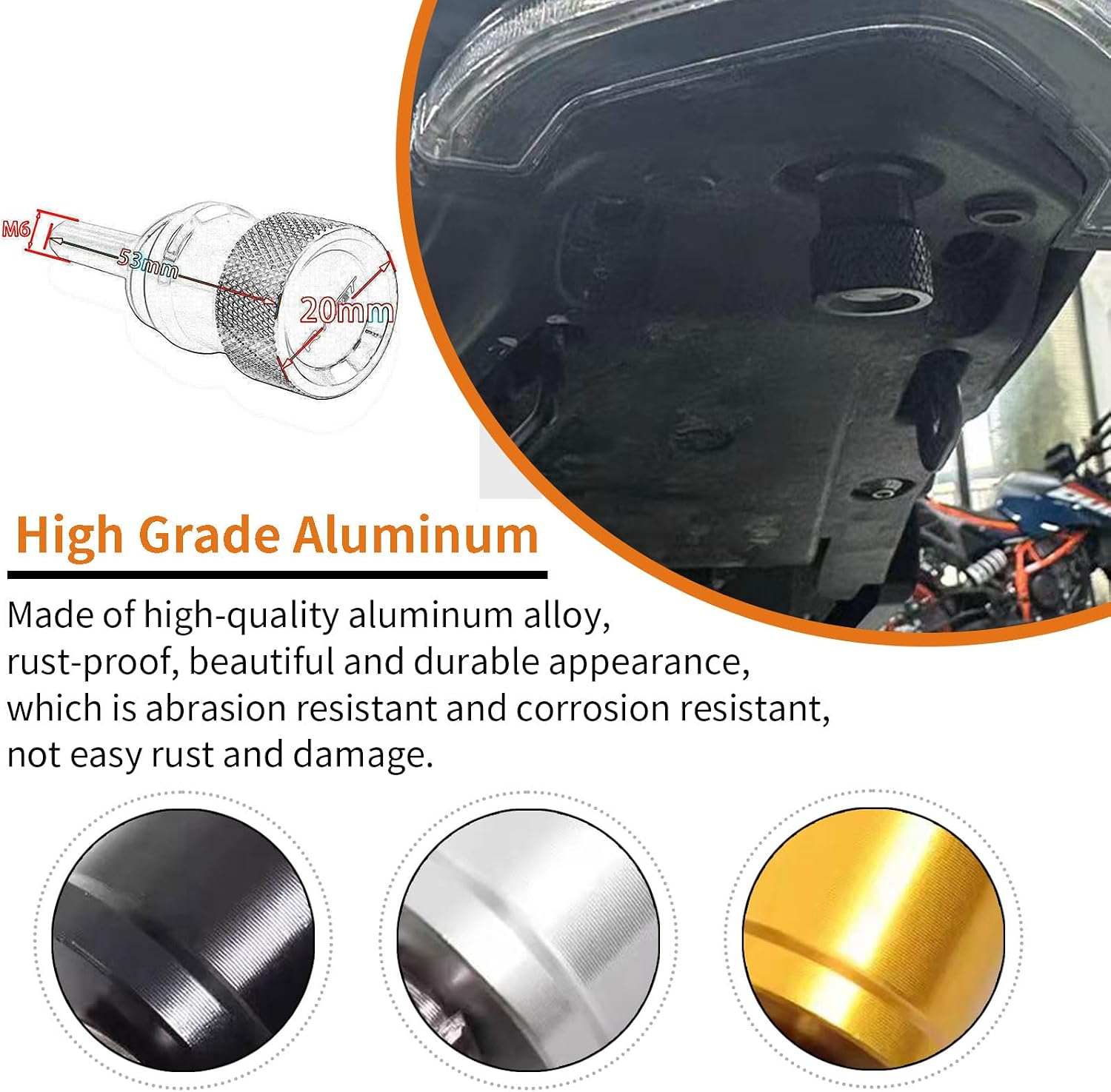 Motorcycle Rear Passenger Seat Bolt Removal Tool-less Quick Release fit for B&M&W R Nine T NineT R9T Pure Racer Urban G/S 2014 2015 2016 2017 2018 2019 2020 2021 2022 2023 (Gold)