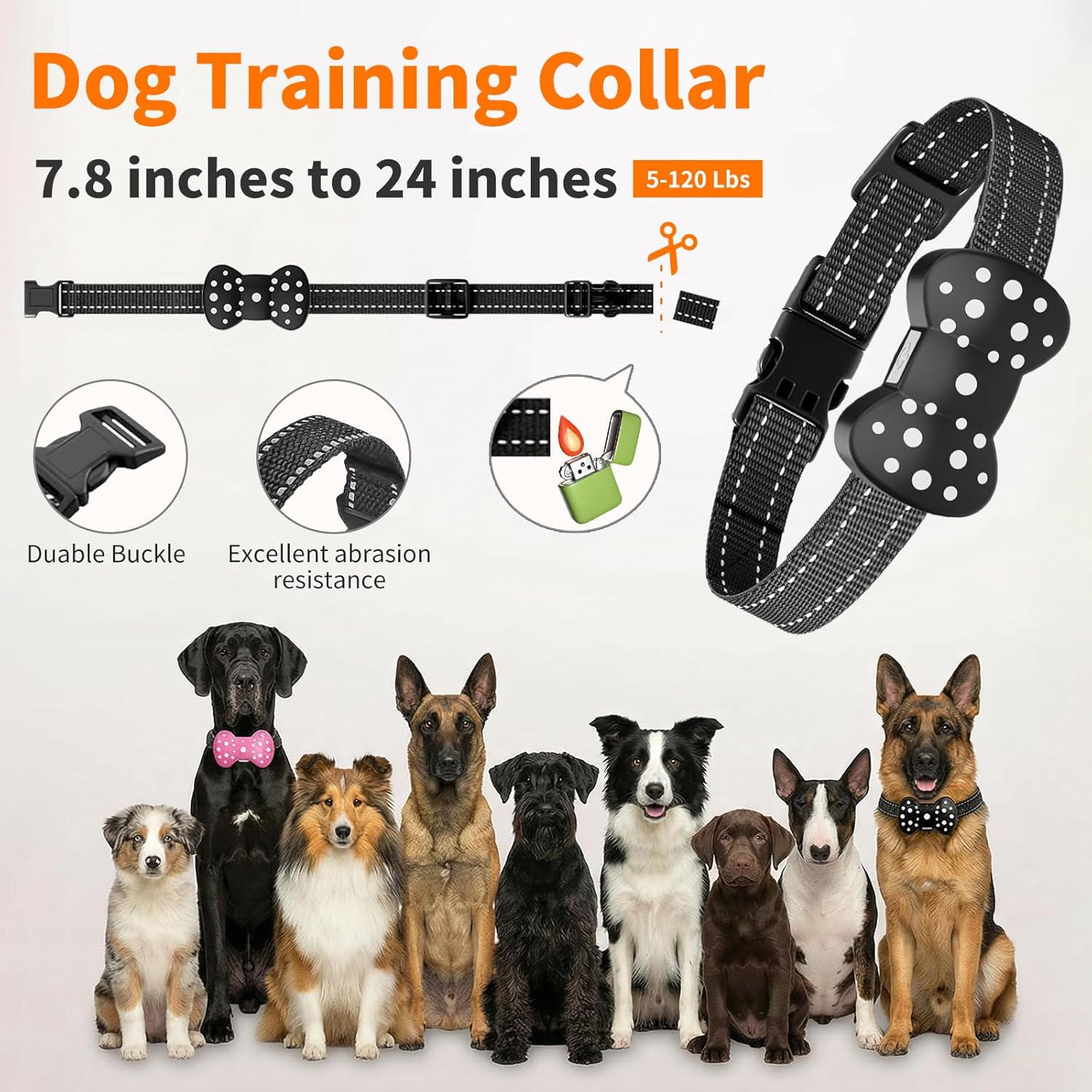 Dog Shock Collar 2 Dogs(5-130lbs) Rechargeable & IPX7 Waterproof Dog Training E Collar 3300FT, Dog Shock Collar with Remote Control Small Medium Large Humane Anti-Bark Training(Pink+Black)